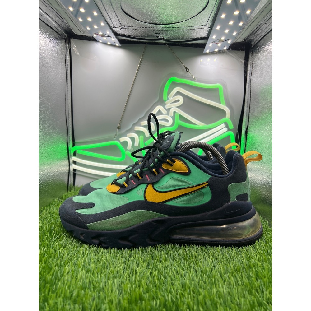 Nike Air Max 270 React Electro‎ Green Yellow Ochre-Obsidian AO4971 300 Shoe 8.5